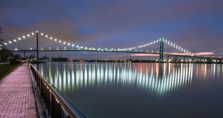 Ambassador Bridge - View from Windsor Riverfront Trail